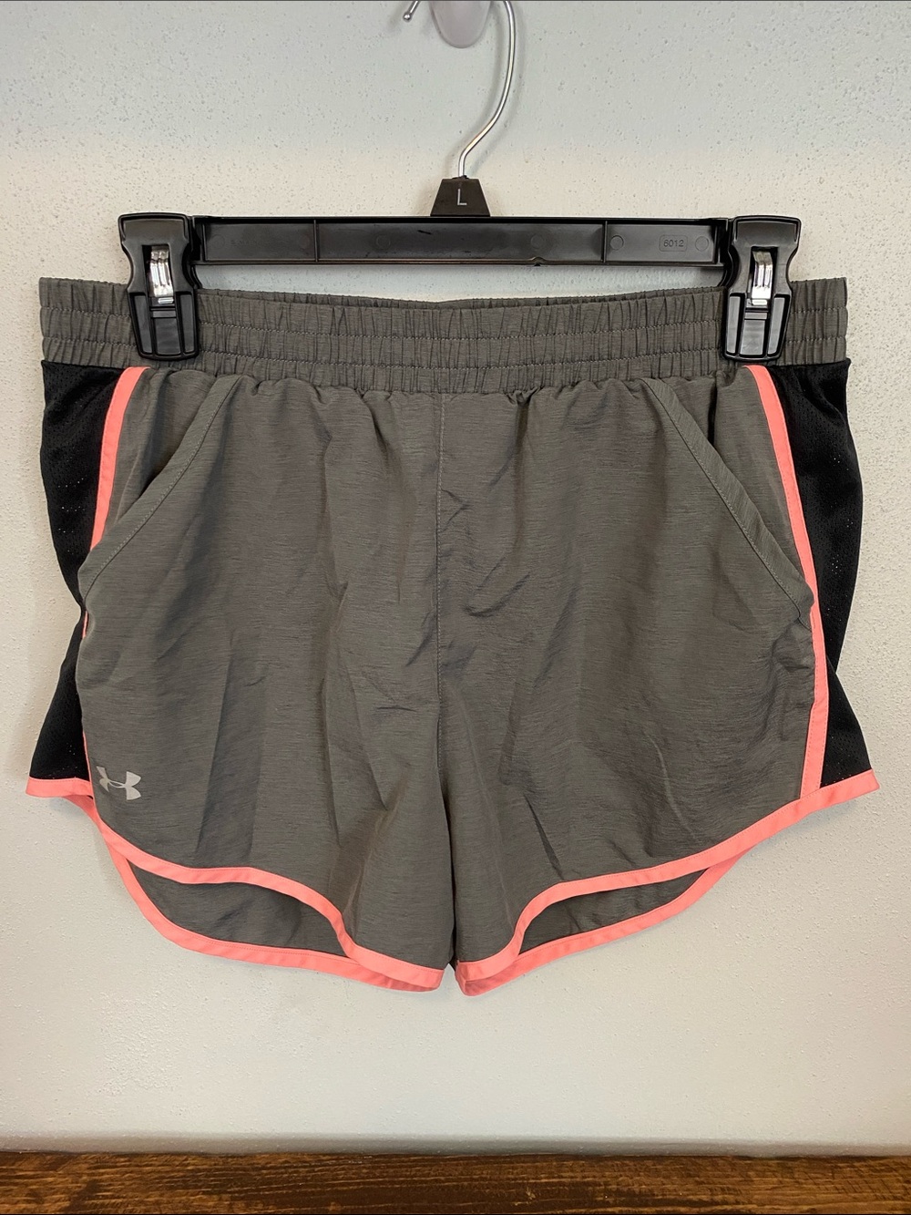 Under Armour Women’s Gray Athletic Shorts with Pink Trim